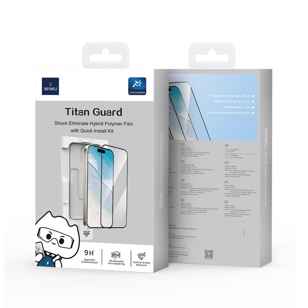 Wiwu GT-020 Titan Guard Serisi iPhone 16 Plus Şok Emici Hibrit Polimer HD Şeffaf Ekran Koruyucu Film + Kolay Uygulama Aparatı Wiwu GT-020 Titan Guard Serisi iPhone 16 Plus Şok Emici Hibrit Polimer HD Şeffaf Ekran Koruyucu Film + Kolay Uygulama Aparatı